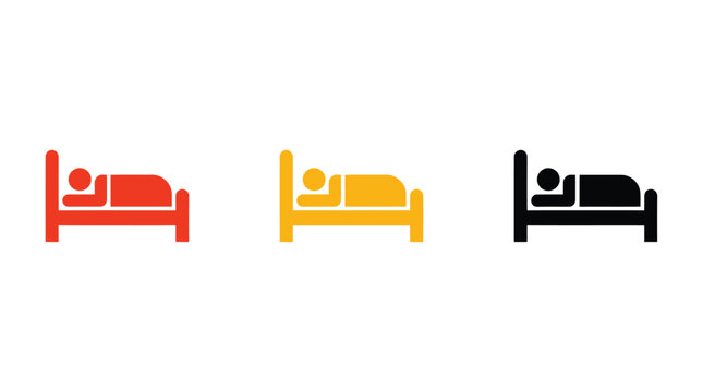 Bed icons representing sleep and rest are shown in three different colors.