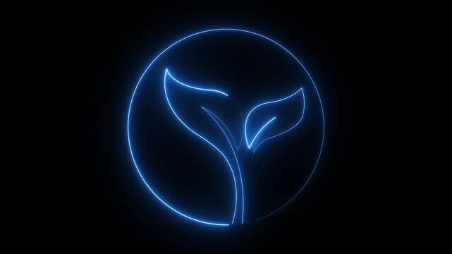 Leaf icon with saber effect
