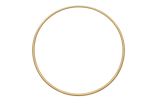 Golden circular hoop isolated on clean background