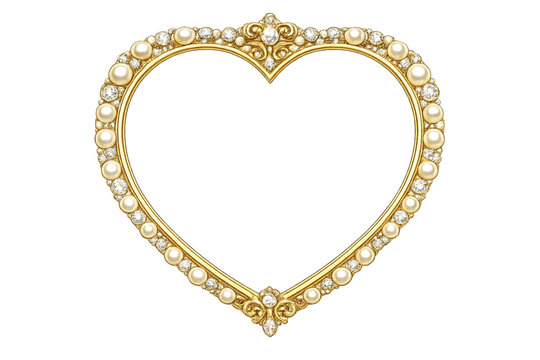 Beautiful heart-shaped jewelry necklace with gemstones and ornate gold design