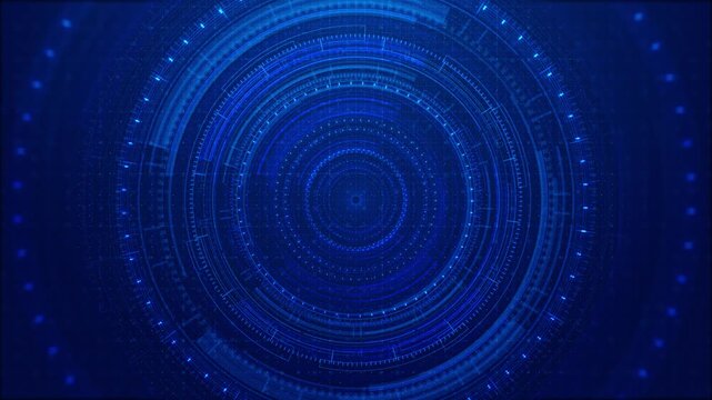 Abstract technology big data visualization. Innovation future data. Digital circles of particles. futuristic digital technology . Future technology background. Artificial intelligence theme backdrop