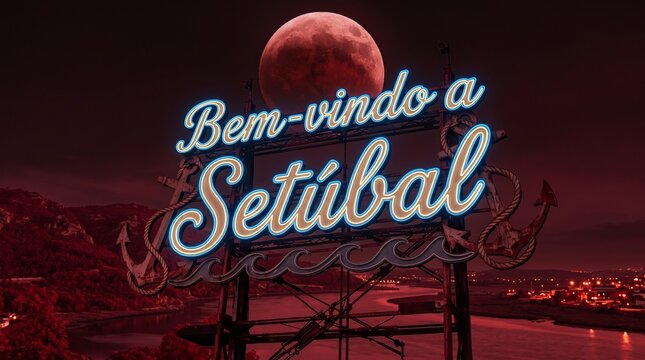 Bem-vindo a Set&uacute;bal Neon Sign Portuguese Welcome