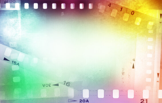 Colorful film frames background