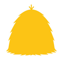 Isolated golden haystack silhouette, harvested farm crop symbol, rural agriculture element, natural organic shape © James