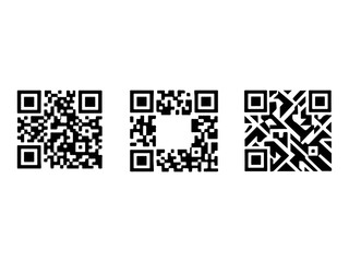 Fototapeta premium Modern QR Code Design Collection with Creative Scan Code Templates Isolated on White Background