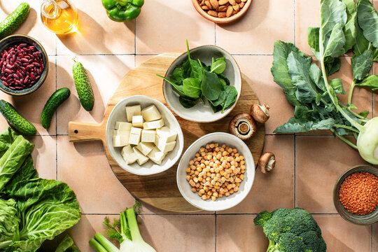 Vegan ingredients culinary concept