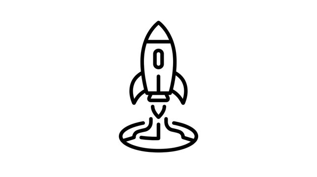 Rocket launch icon for startup and business growth