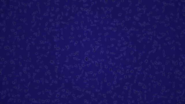 Abstract background texture composed of numerous small irregular organic shapes scattered across a deep blue field.