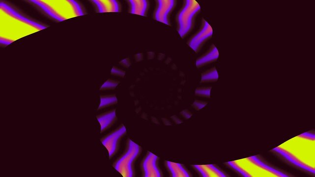 Abstract Swirling Spiral Motion Graphic with Neon Colors.