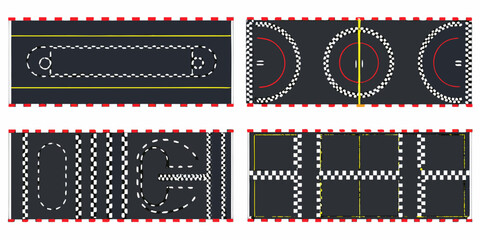 Obraz premium racing track layouts flat style on white background circuit course