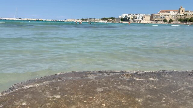 the crystal and clear sea of Otranto's beach called Spiaggetta