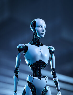 Futuristic Cyborg Robot Representing Advanced Artificial Intelligence Technology