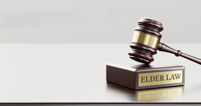 Elder Law Justice Concept with Wooden Gavel