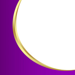 Obraz premium Abstract purple gold luxury curve side frame empty space for decoration isolated on white background
