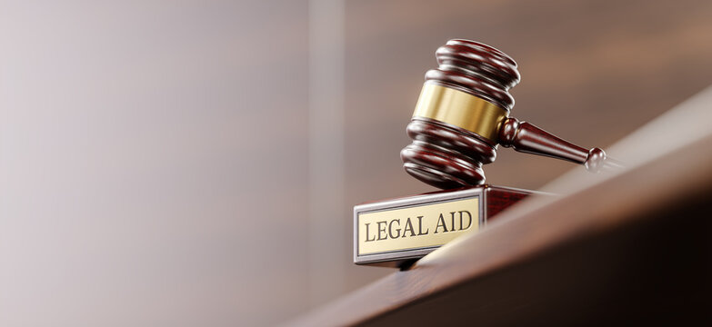 Legal Aid Concept With Judge Gavel as a symbol of legal system