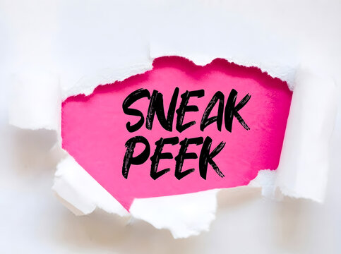 Sneak Peek Torn Paper Reveal With Hot Pink Background And Bold Motivational Typography For Modern Creative Design