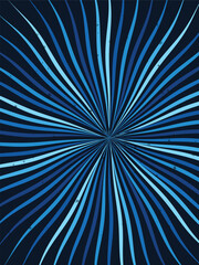 Fototapeta premium Abstract blue vintage radial sunburst rays background with grunge effect.