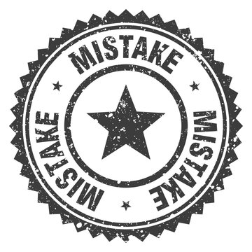 mistake black grunge round stamp. mistake stamp