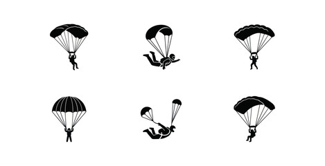 Parachutist Silhouette Icon Set © SaljuCreative