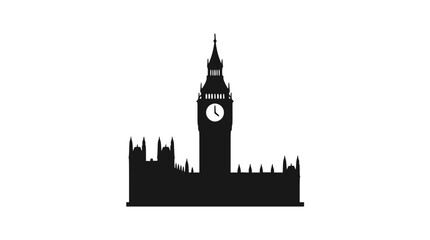 Fototapeta premium London Silhouette: Iconic Big Ben and Palace of Westminster Landmark