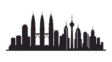 Fototapeta premium Kuala Lumpur Skyline Silhouette - Iconic Cityscape of Malaysia