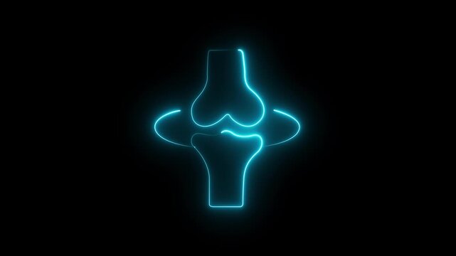 minimalist knee joint icons with depicting human anatomy, orthopedic health, and Healthcare Biology Outline for Medical Video Presentation motion graphics, graphic design.