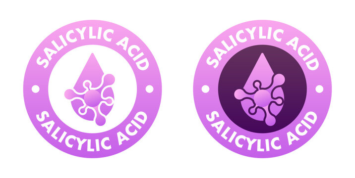Salicylic acid ingredient label for skincare products