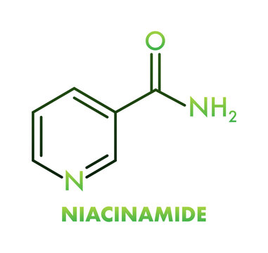 Niacinamide chemical structure formula for vitamin B3