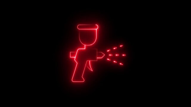 Paint Spray Gun Icon Airbrush, Industrial Painting and Automotive Repair Outline Collection motion graphics of paint spray gun concept..
