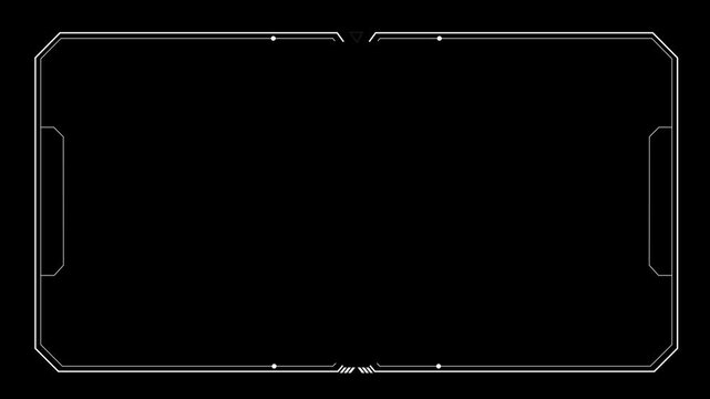 Universal Technology Line and frame Video overlay Futuristic HUD Head up display interface template with basic geometry line element, Motion graphics of technology hud