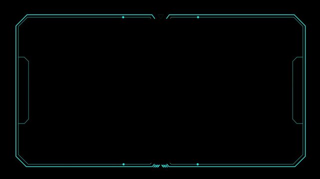 Universal Technology Line and frame Video overlay Futuristic HUD Head up display interface template with basic geometry line element, Motion graphics of technology hud