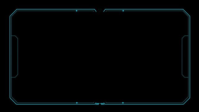 Universal Technology Line and frame Video overlay Futuristic HUD Head up display interface template with basic geometry line element, Motion graphics of technology hud
