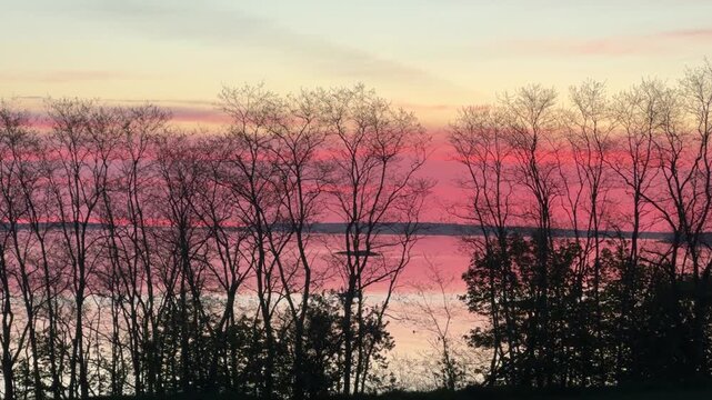Pink Sky Fly By Portland Maine Casco Bay Morning