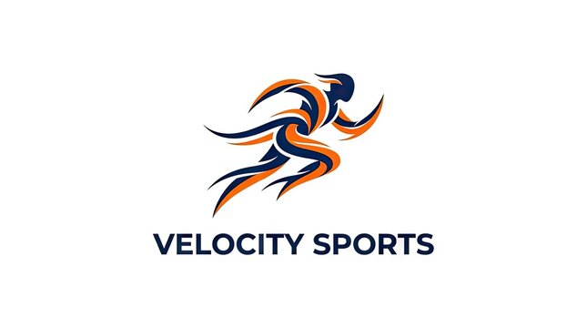 Velocity Sports logo featuring abstract running figure silhouette.