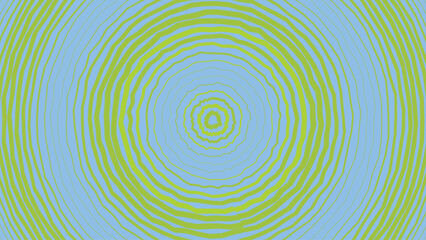 Naklejka premium Abstract concentric circular ripple pattern in lime green and light blue