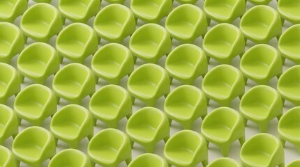 Fototapeta premium Repeating pattern of modern lime green armchairs minimalist interior design concept