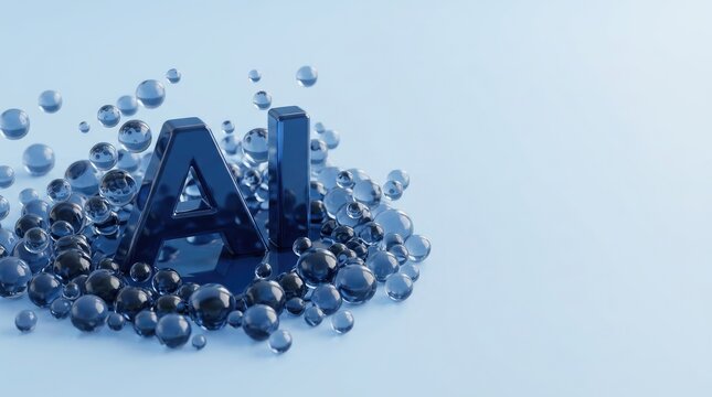 Ai technology concept abstract representation of artificial intelligence with spheres