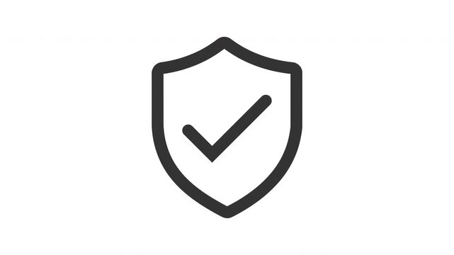 Shield Check Mark Alpha Channel Motion Graphic Animation
