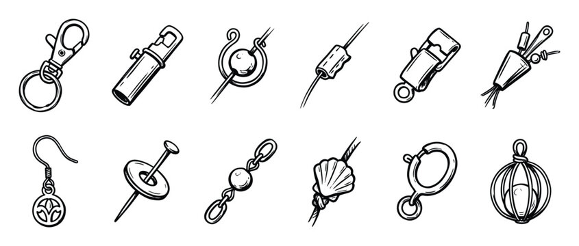Set of jewelry making findings and components for handcrafted accessories and craft projects