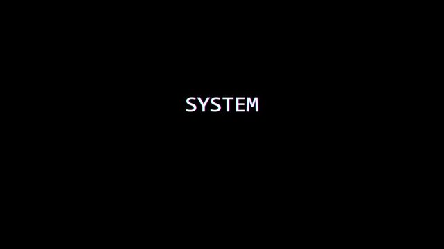 System Booting Digital Glitch Animation with Particle Dissolve