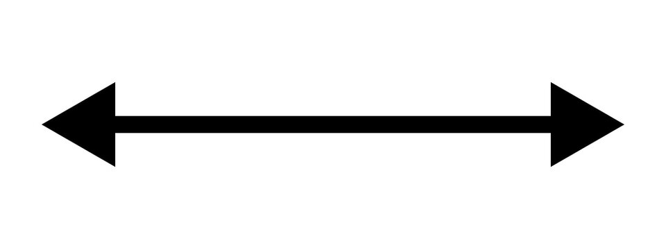 Black double sided arrow icon showing left and right direction