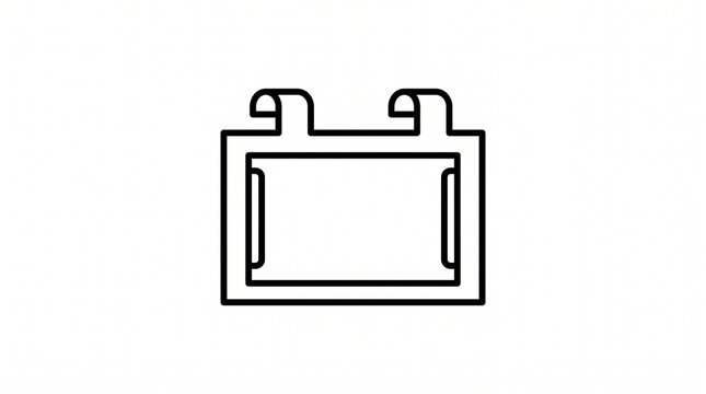 Minimalist rectangular calendar icon with tabs for business schedule