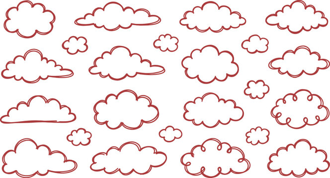 Collection of red cross marks check marks and rejection symbols on white background