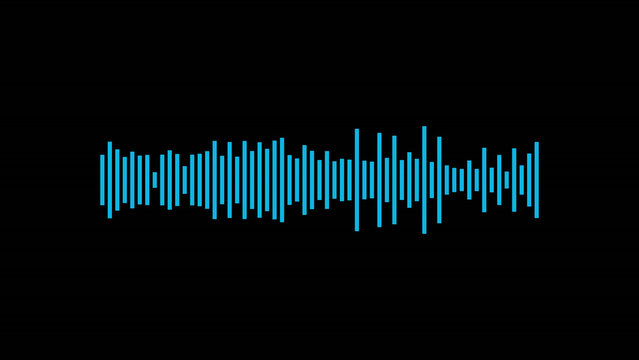 Abstract music waves oscillation. Futuristic sound wave visualization. wave form Audio. Seamless loop, Motion graphics of Digital interface element