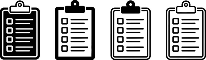 Fototapeta premium Set of clipboard icons with checklist
