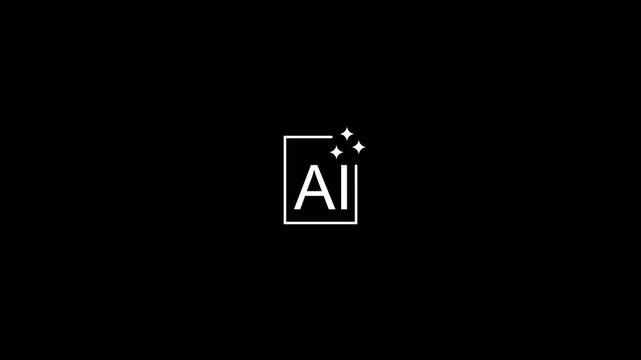 Artificial intelligence icons animating on black background stock footage sequence video animation technology