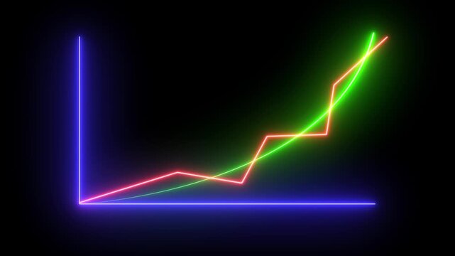 Line graph increasing over time showing growth and data visualization chart statistics analytics