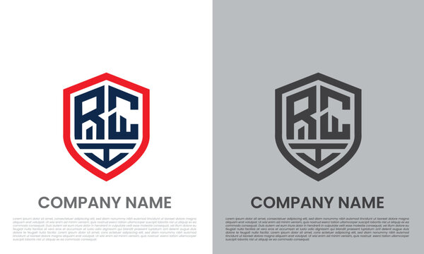RCE CER Letter Shield Logo Design Vector - Modern Security Protection Business Corporate Identity Template