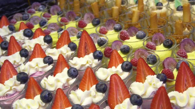 Elegant passion fruit desserts at luxury buffet
