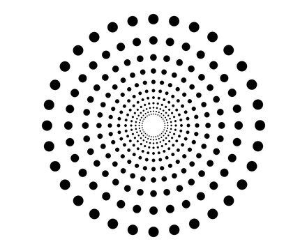 Black dotted circles pattern forming a hypnotic tunnel shape